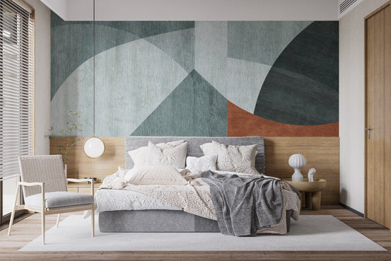 Modern geometric wallpaper design for minimalist spaces, B303