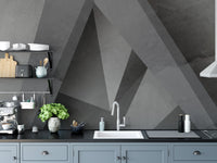 Geometric Monochrome Patterned Wallpaper Mural - Giffywalls