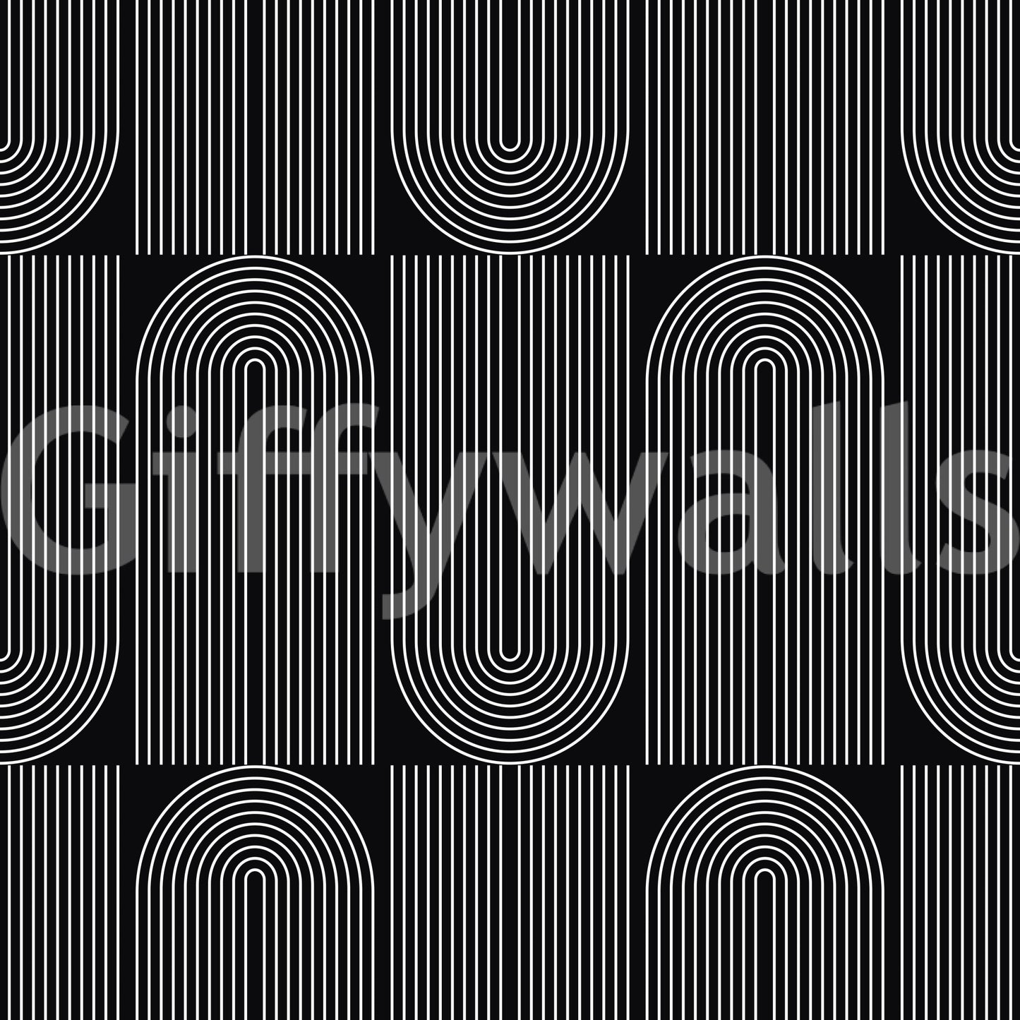 A seamless pattern of geometric outlines on a wall

