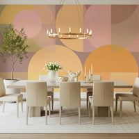 Geometric art feature wall using the Geometric Pastel Harmony Wall Mural., GD6227