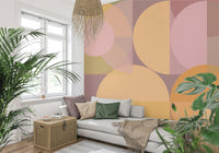 Pastel color palette of the Geometric Pastel Harmony Wall Mural mural., GD6227