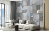 Urban-inspired geometric wallpaper pattern