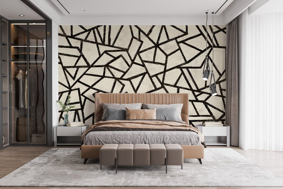 Modern geometric pattern mural adds style to your bedroom C441