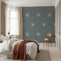 Intricate geometric graphic Geometric Radiance bedroom wallpaper.