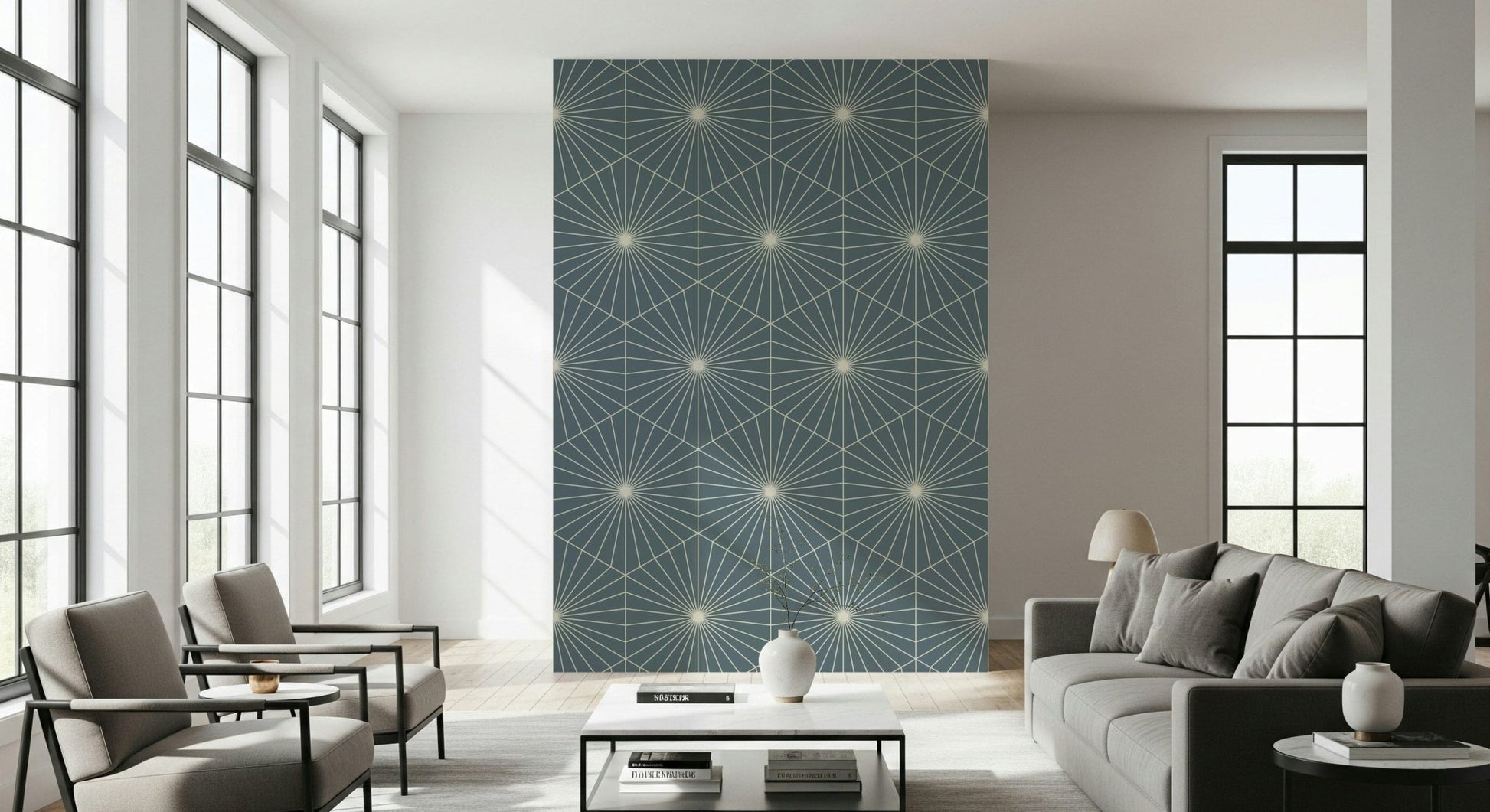 Contemporary tessellation Geometric Radiance luxury mural design.