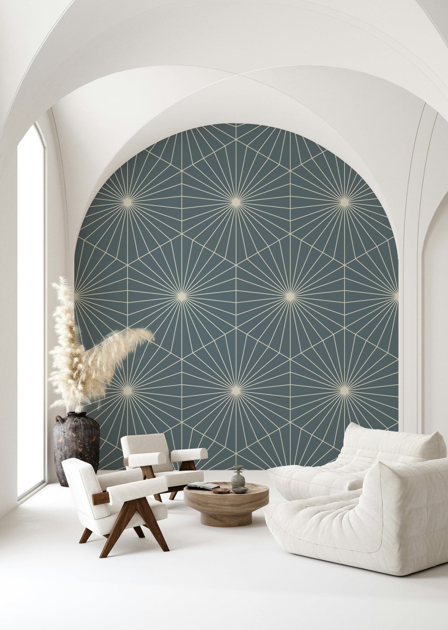 Abstract repeating lines Geometric Radiance feature wall paper.