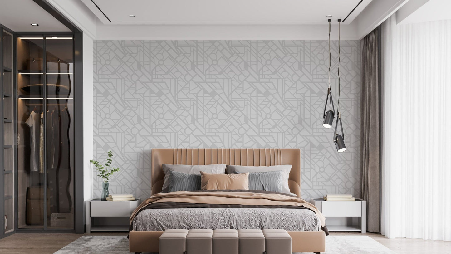 Contemporary city map street view wallpaper for homes.