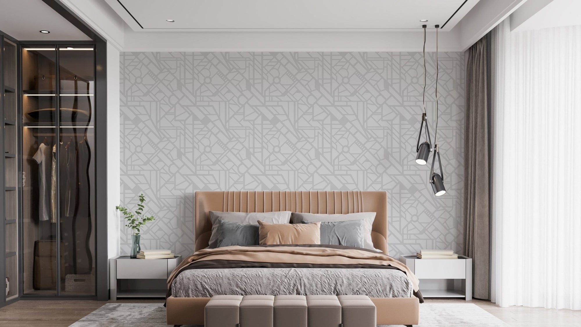 Contemporary city map street view wallpaper for homes. A795