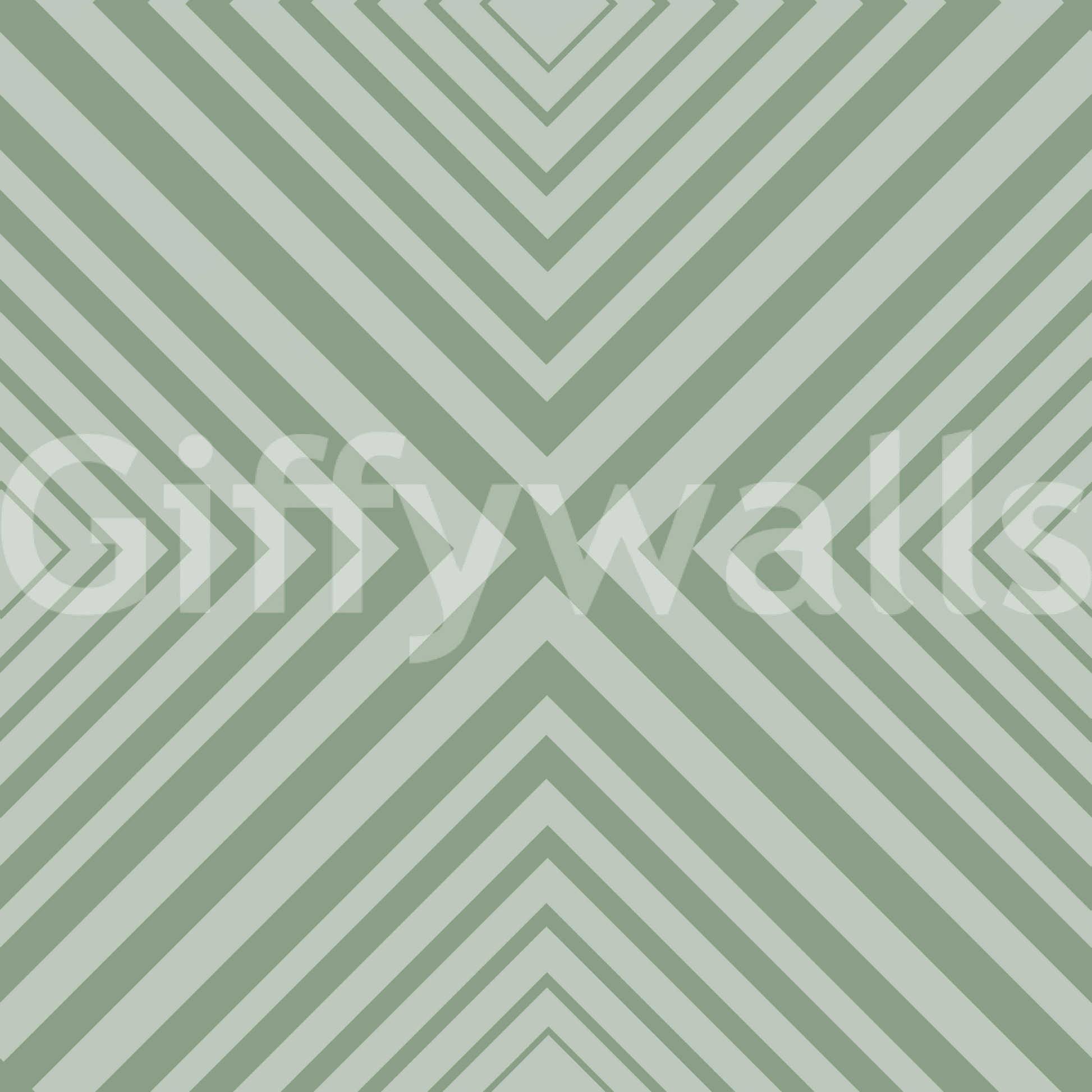 Geometric Sage clean pattern mural, angular crisscross display.
