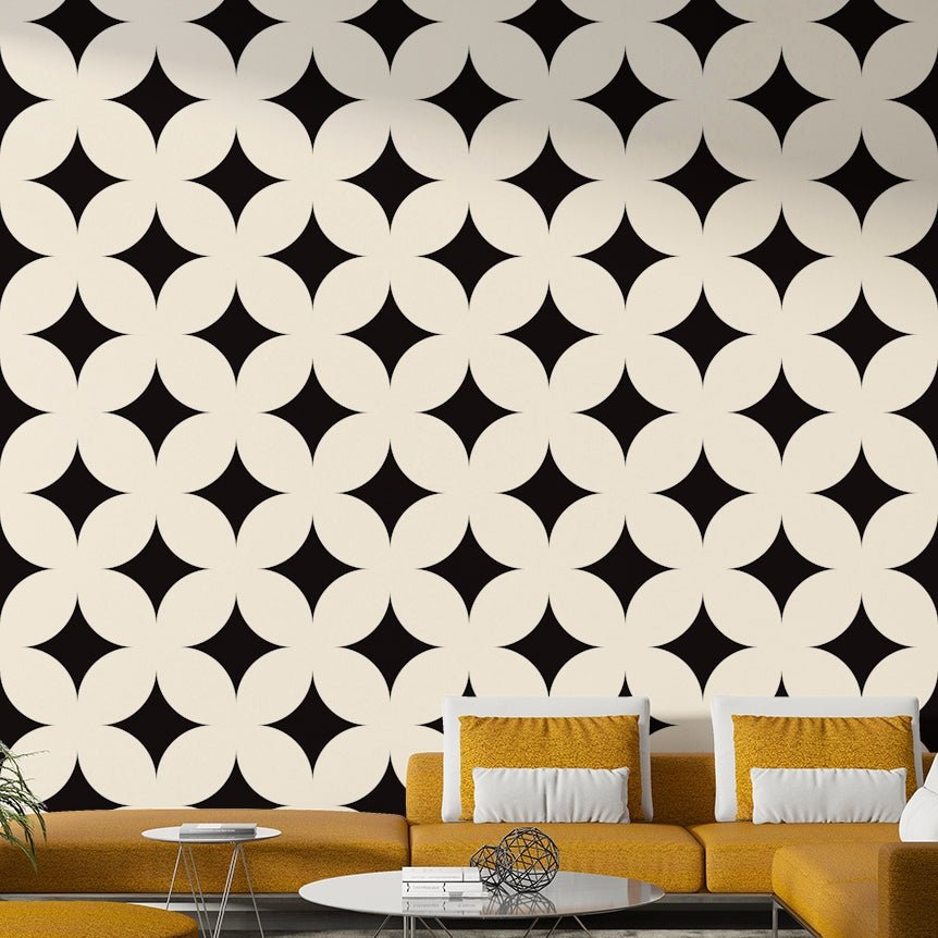 Wallpaper with a subtle star and white design

