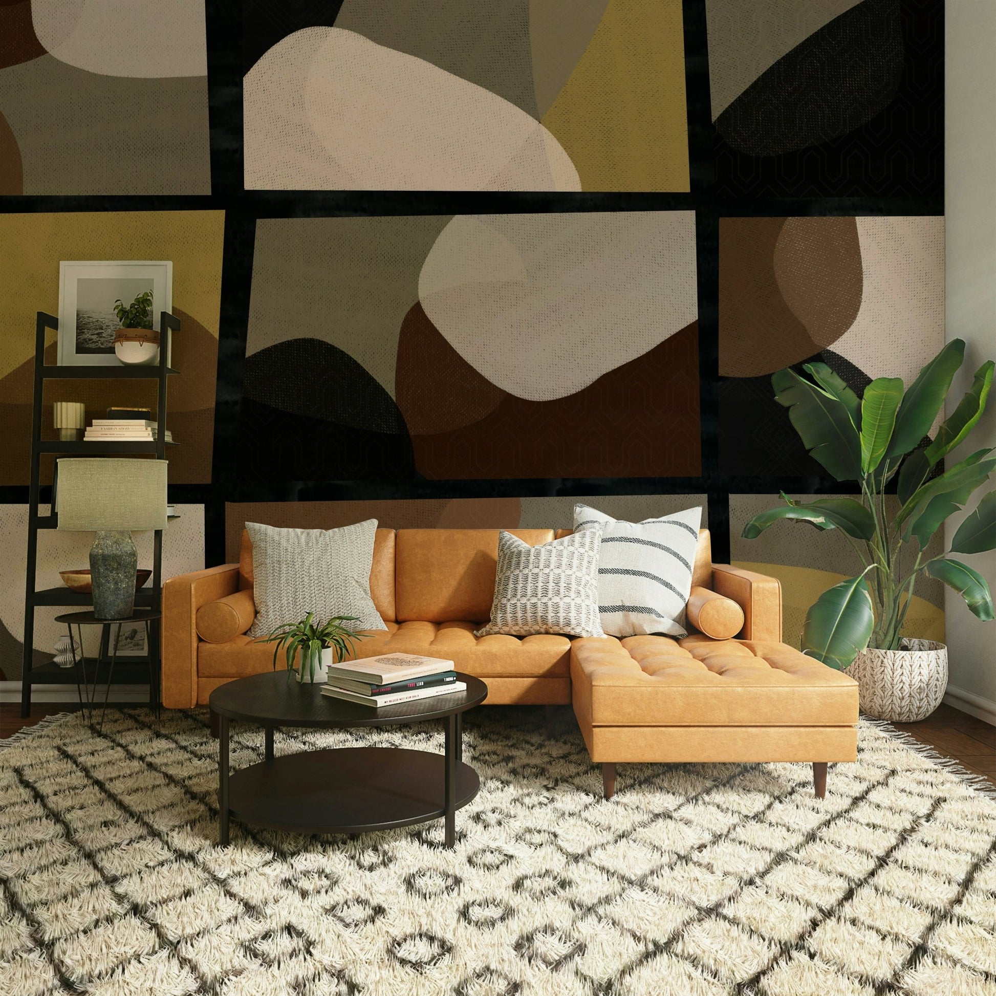 Edgy geometric texture mural

