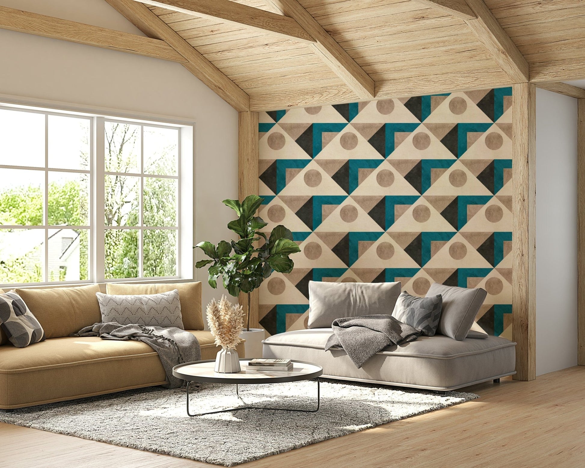 Abstract terrazzo pattern wallpaper

