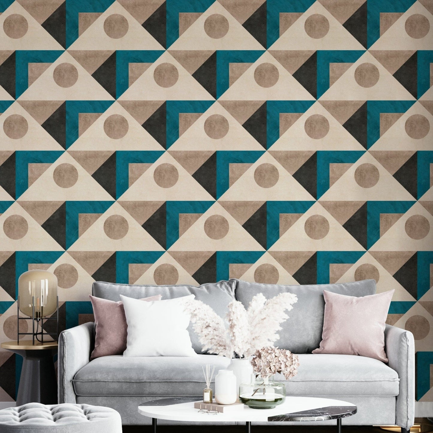 Circle triangle terrazzo texture

