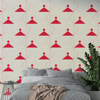 Red triangle and circle wall print

