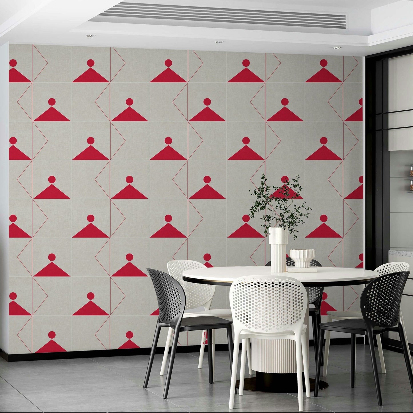 Triangle circle textile wallpaper


