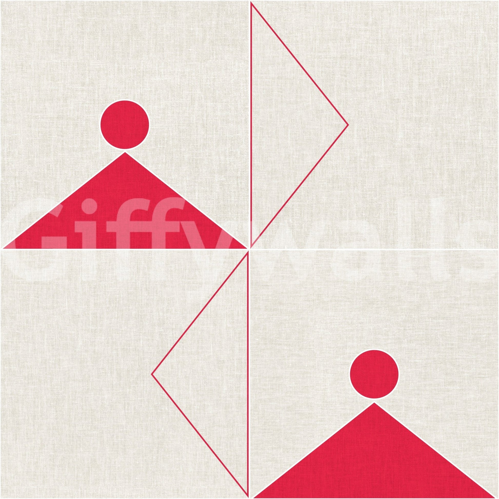 Clean geometric fabric wall mural

