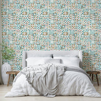 Artistic tile mural wallpaper

