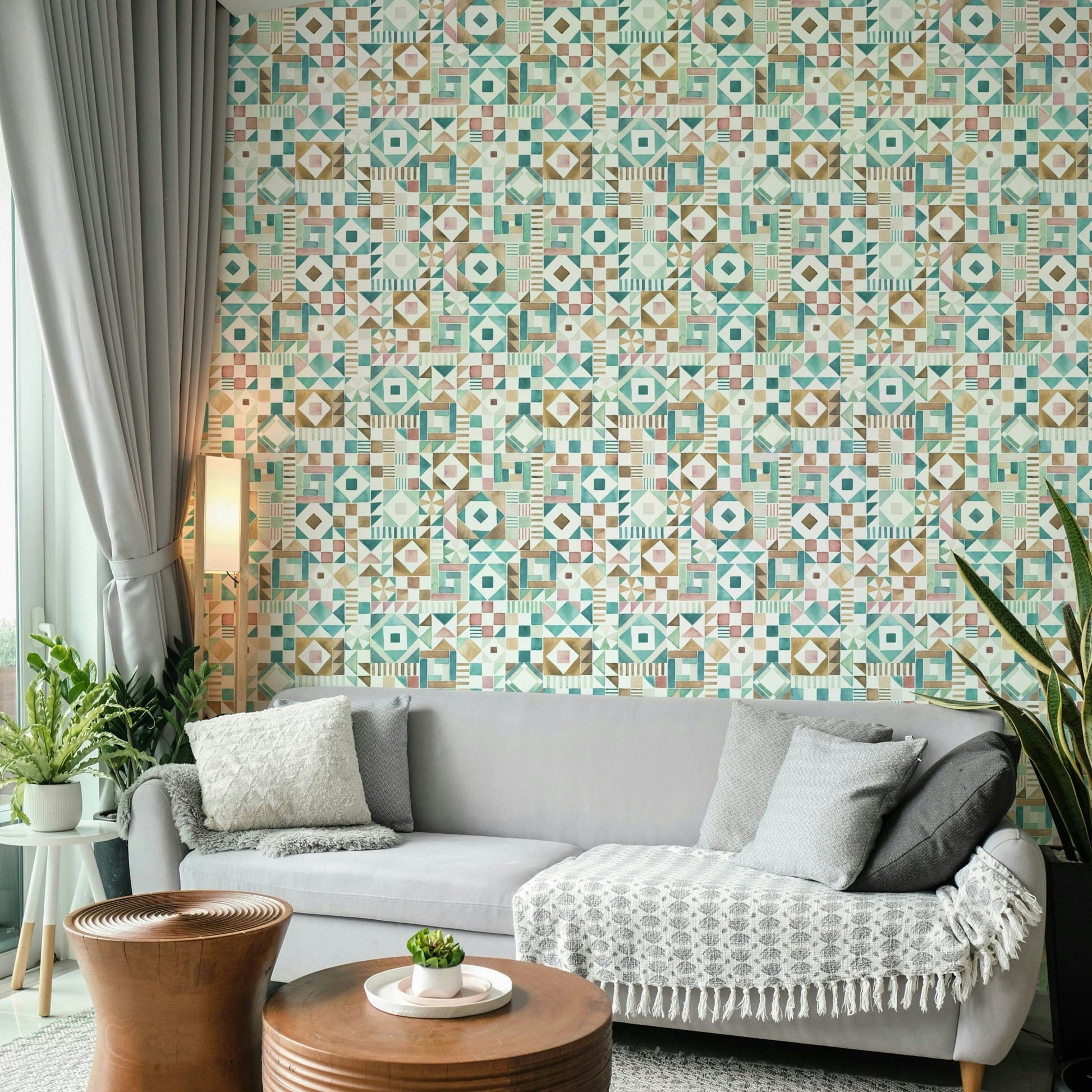 Earth tone tile wallpaper

