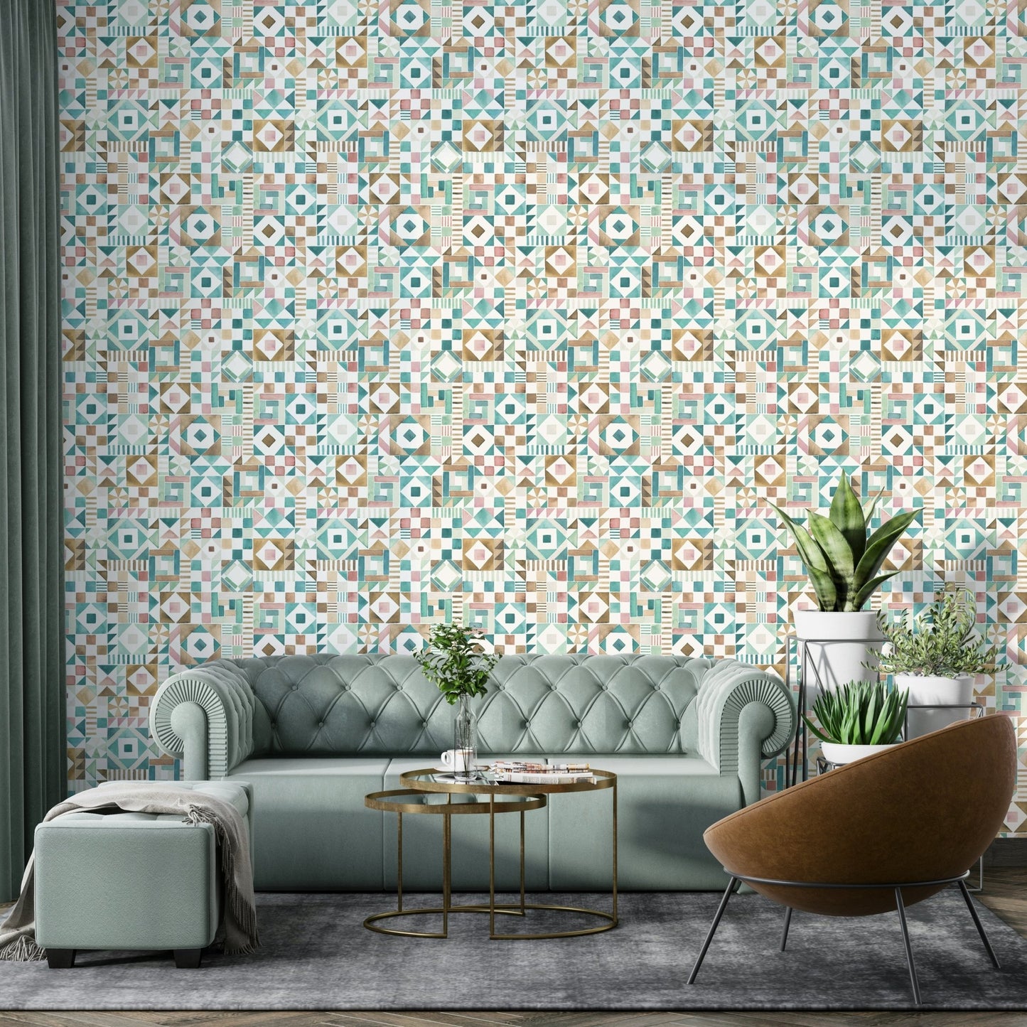 Repeating tile pattern wallpaper

