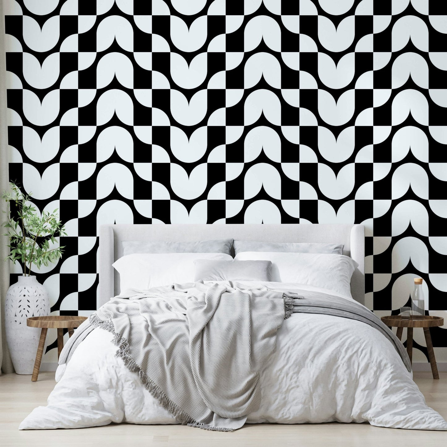 Close-up of a geometric floral pattern

