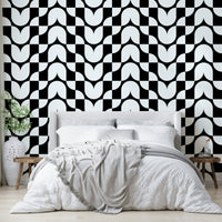 Close-up of a geometric floral pattern

