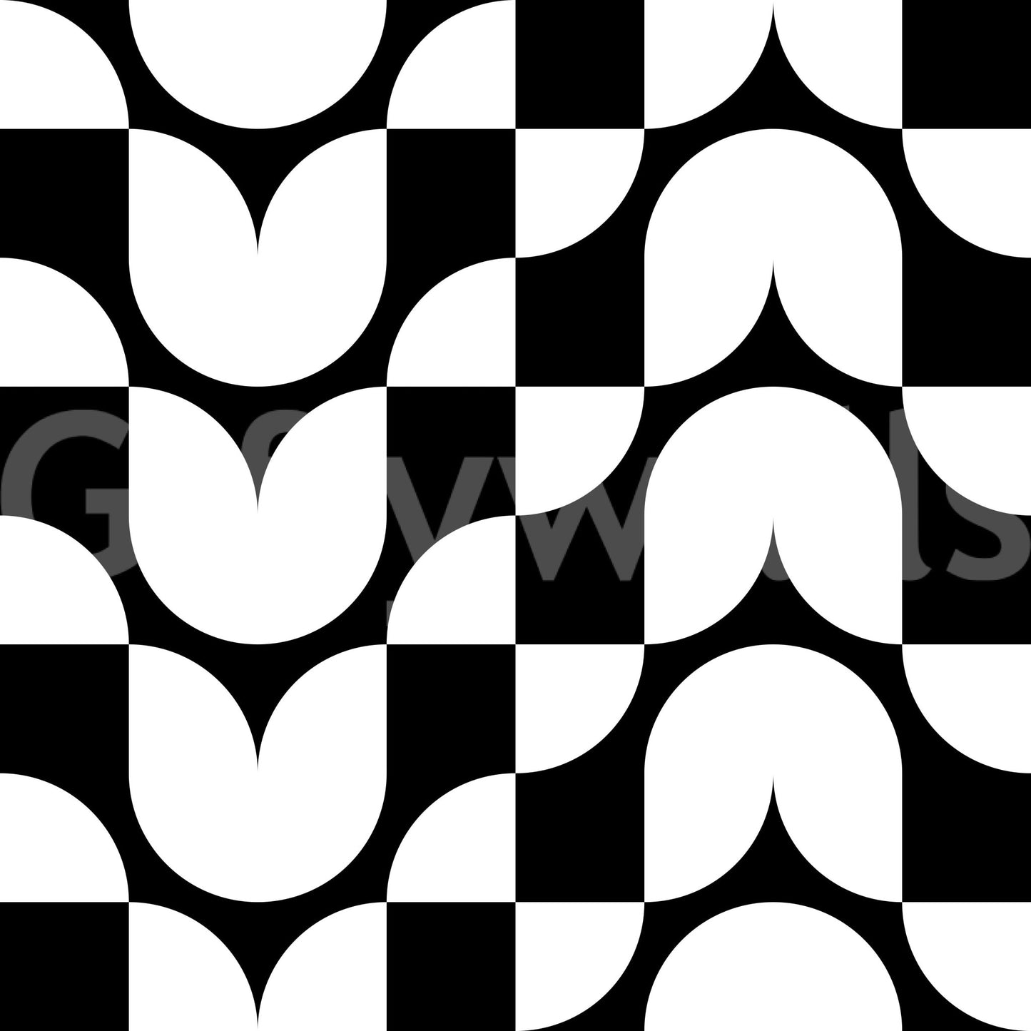 A seamless pattern of geometric tulips on a wall

