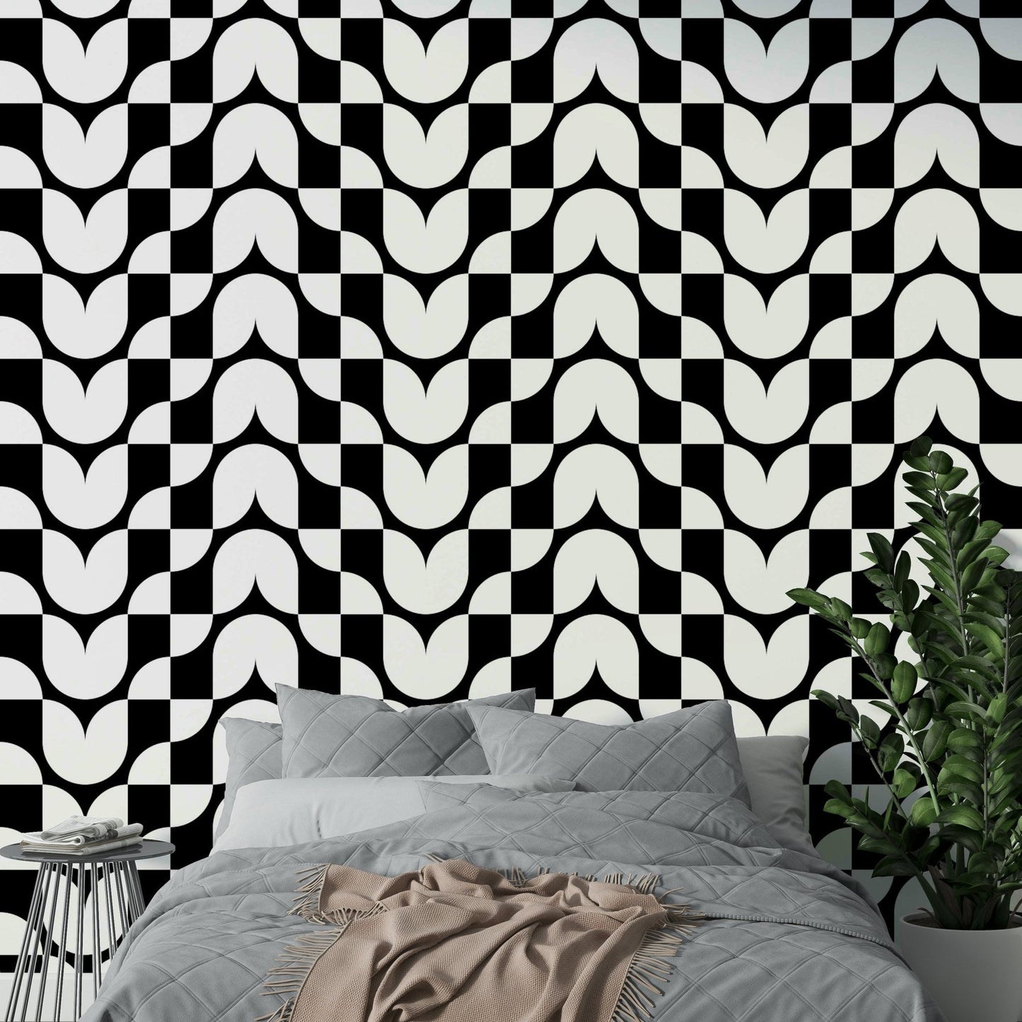 Detailed view of the geometric shapes and colors

