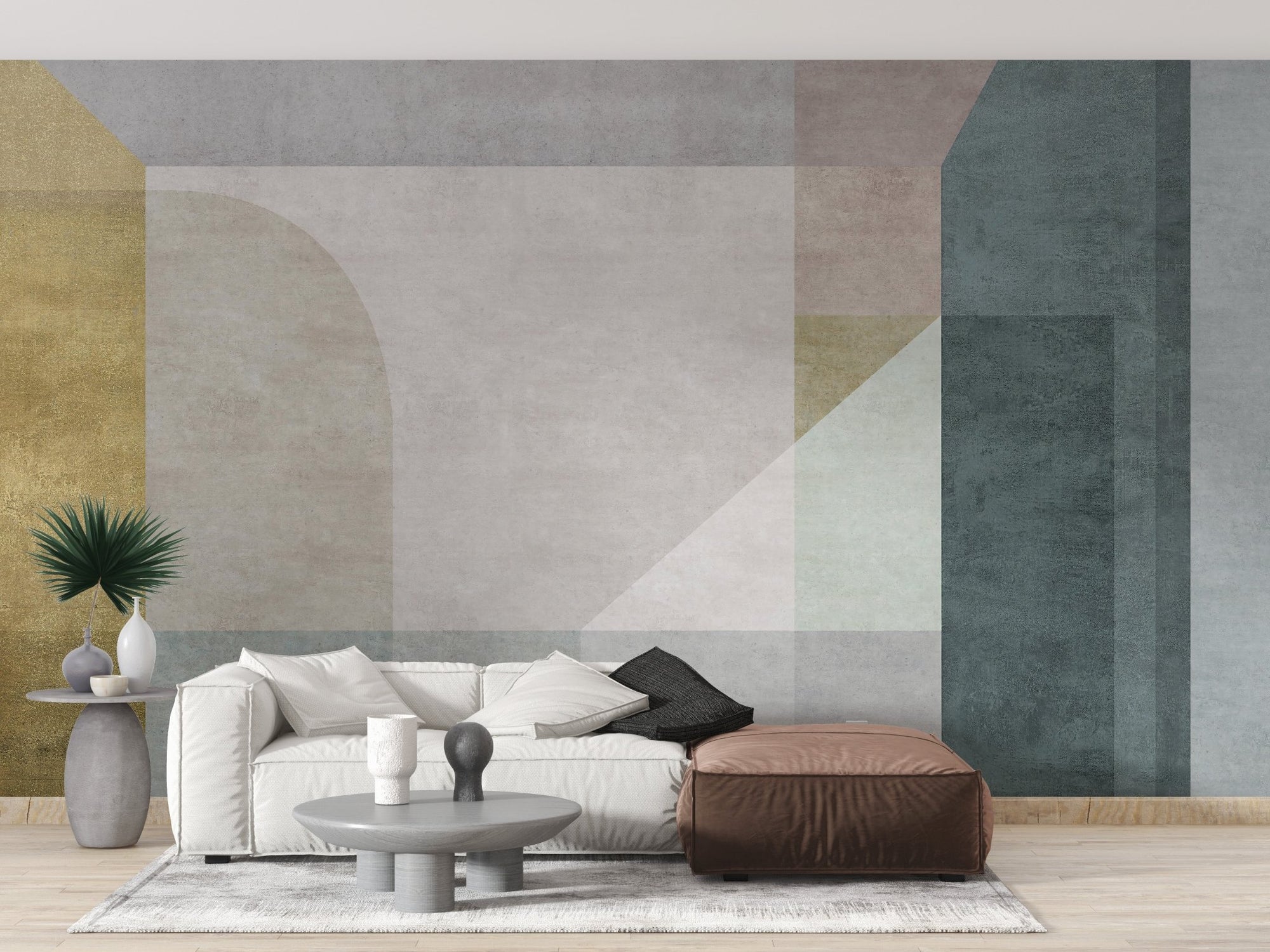 Geometric pastel vector wallpaper mural, A407