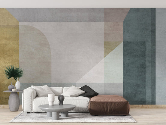 Geometric pastel vector wallpaper mural, A407