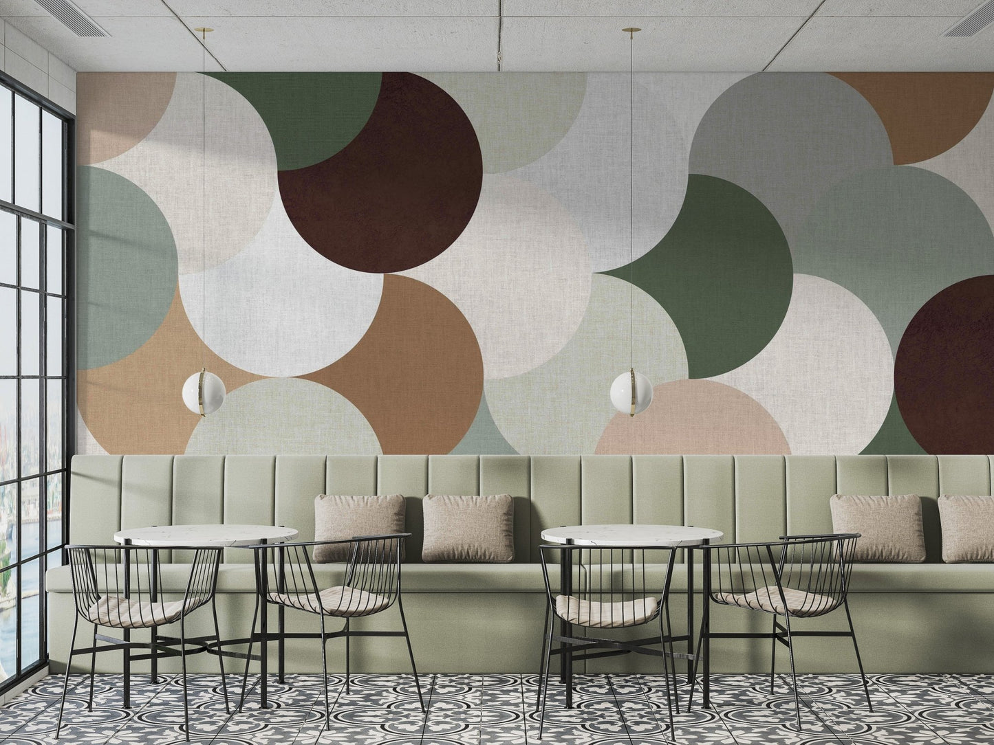 Peel-and-stick Geometric Wallpaper for easy application

