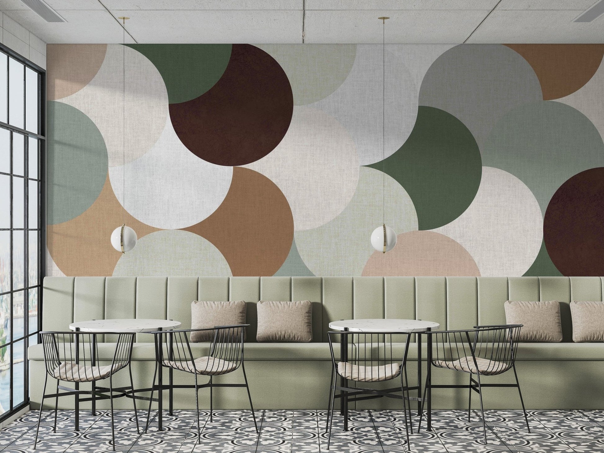 Peel-and-stick Geometric Wallpaper for easy application

