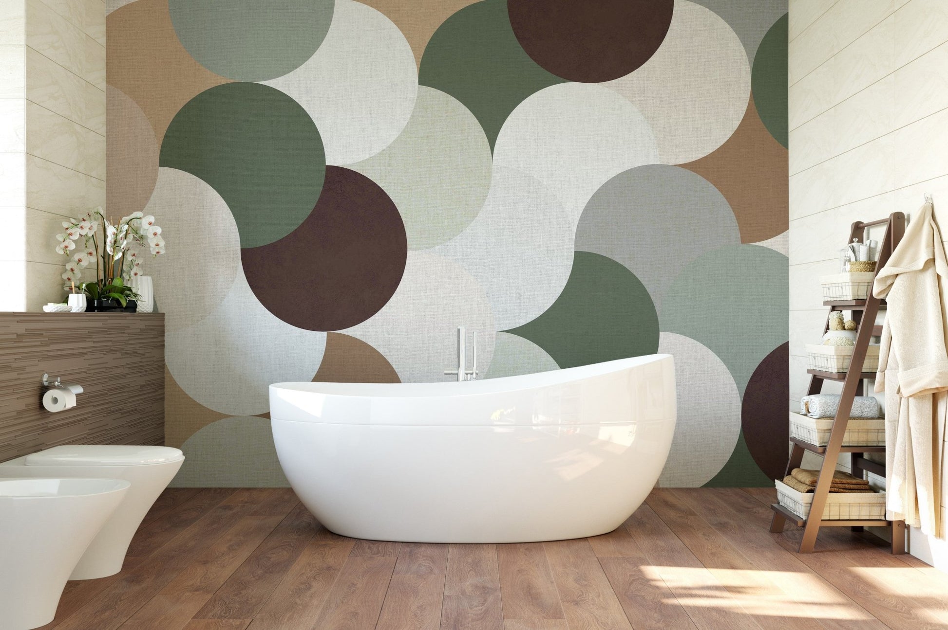 Geometric wallpaper with bold shapes for contemporary rooms

