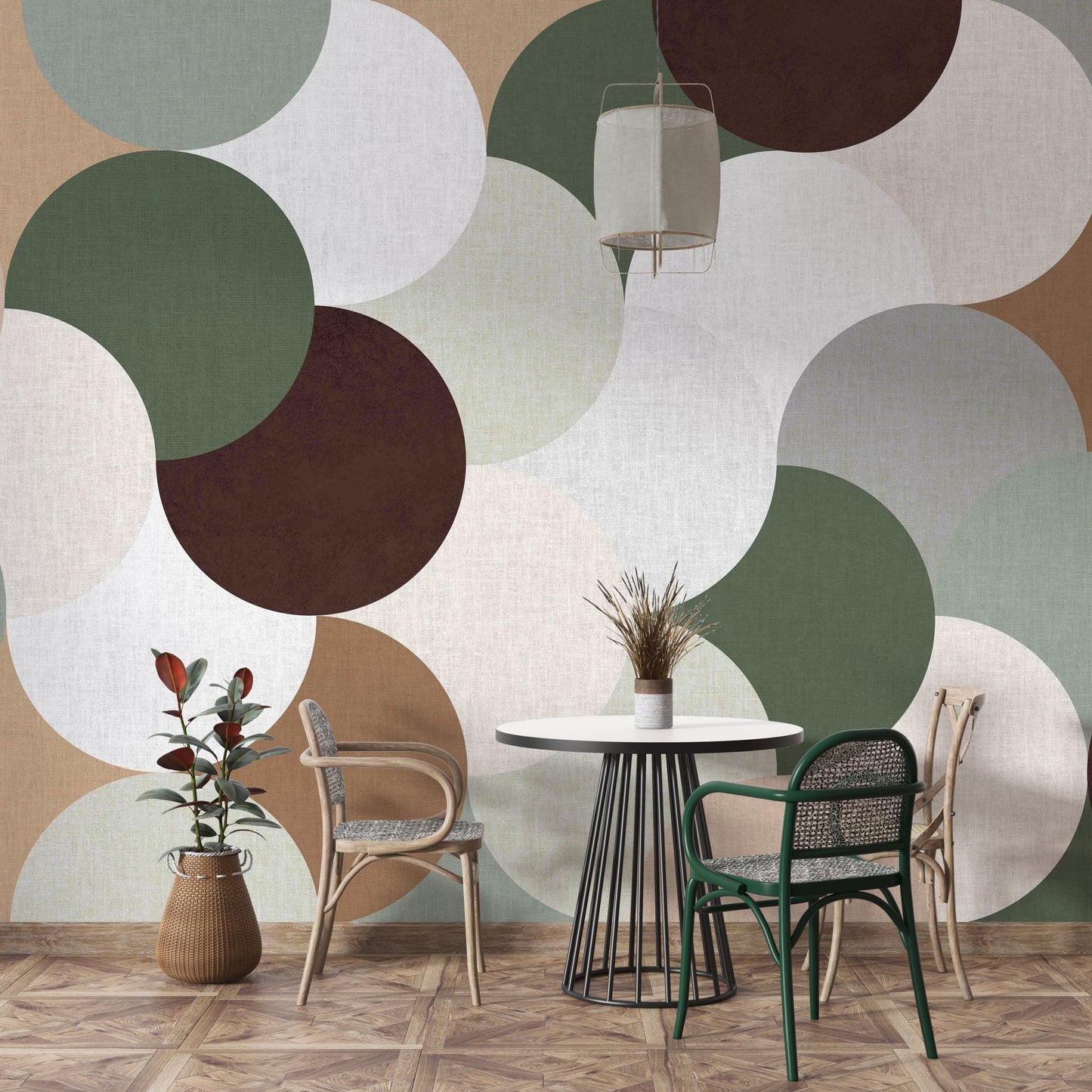 Geometric shapes wallpaper for modern bedrooms

