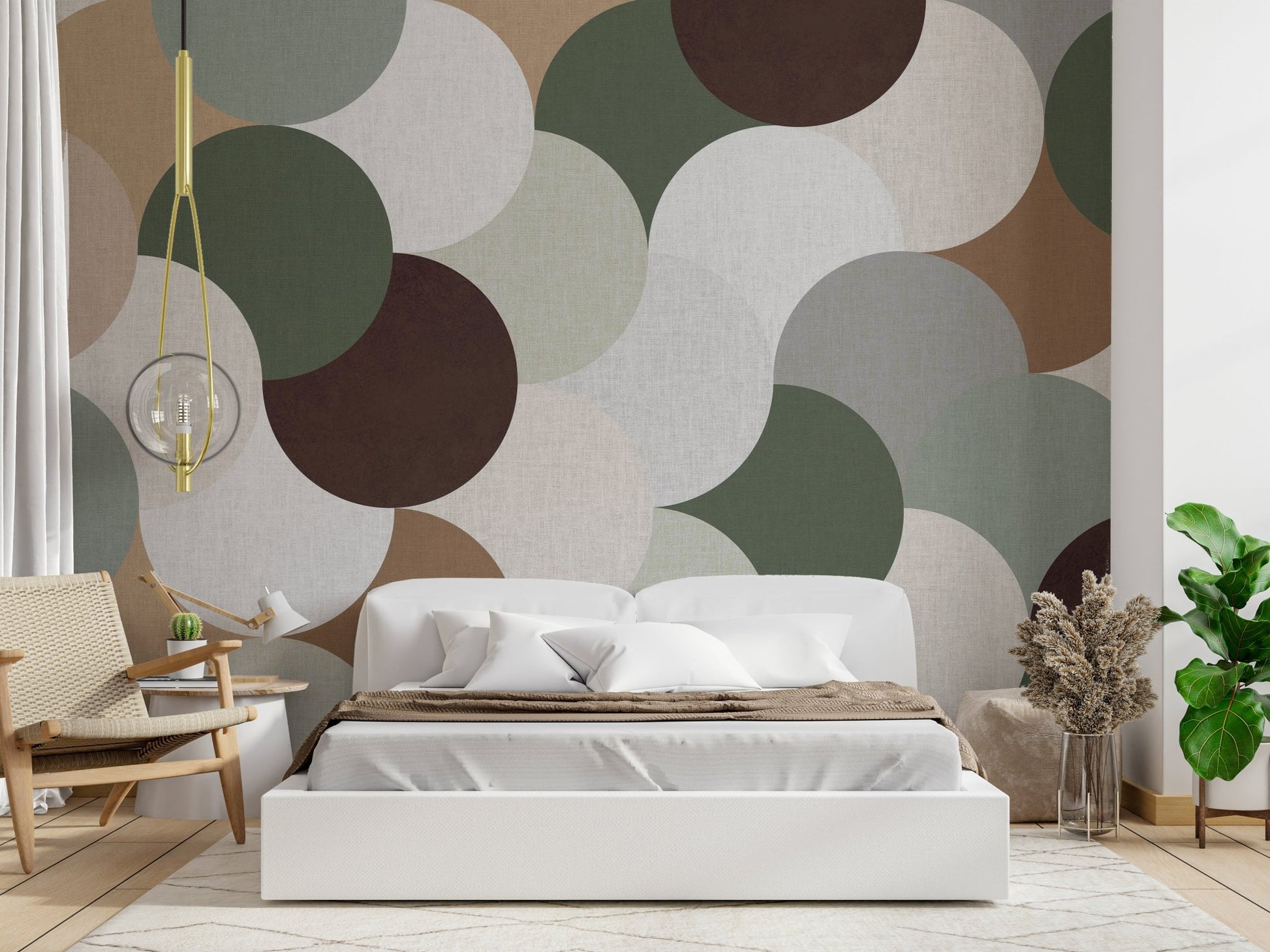 Vibrant geometric wallpaper for creative spaces

