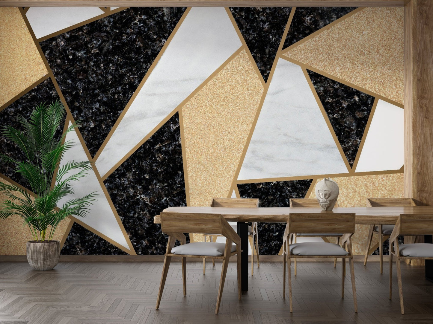 Abstract geometric wall mural for decor
