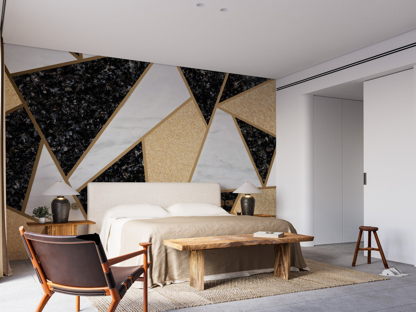 Modern geometric wallpaper mural design
