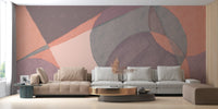 Watercolor geometric forms on modern wallpaper