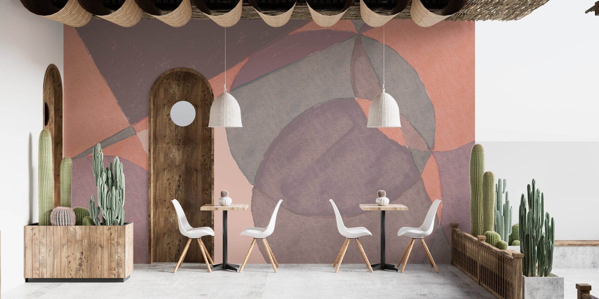 Abstract watercolor geometric wallpaper design, B413