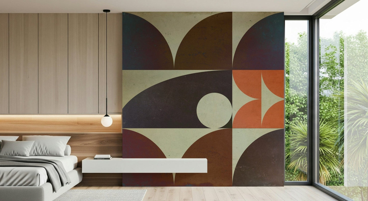 Modern office space accented by the artistic Geometrica  Wall Mural.