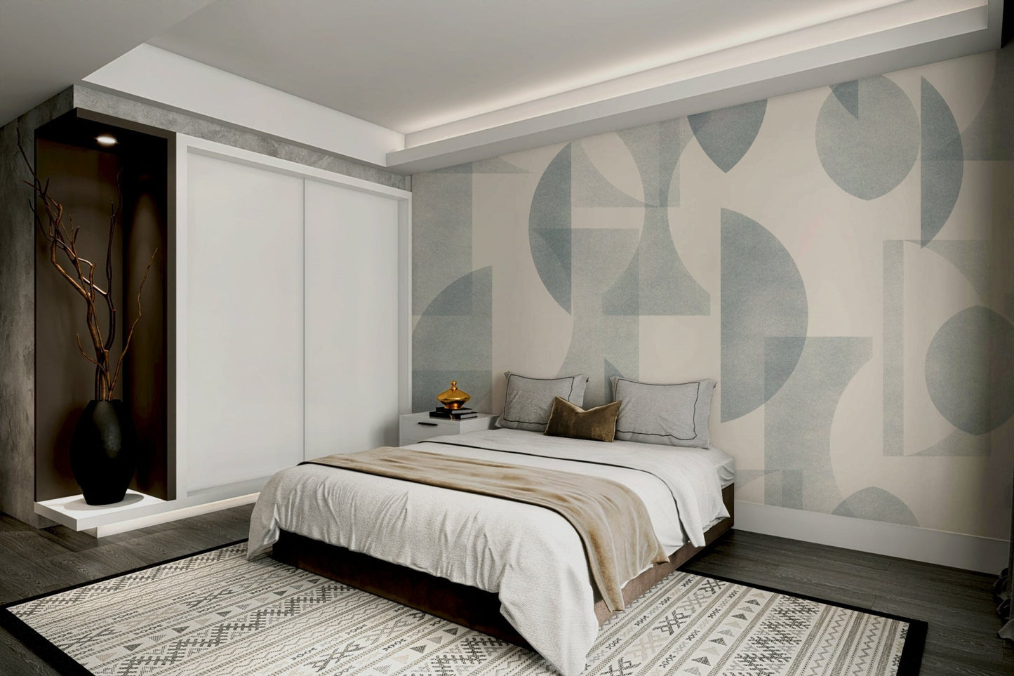 The overall mood is one of peace and sophistication.
