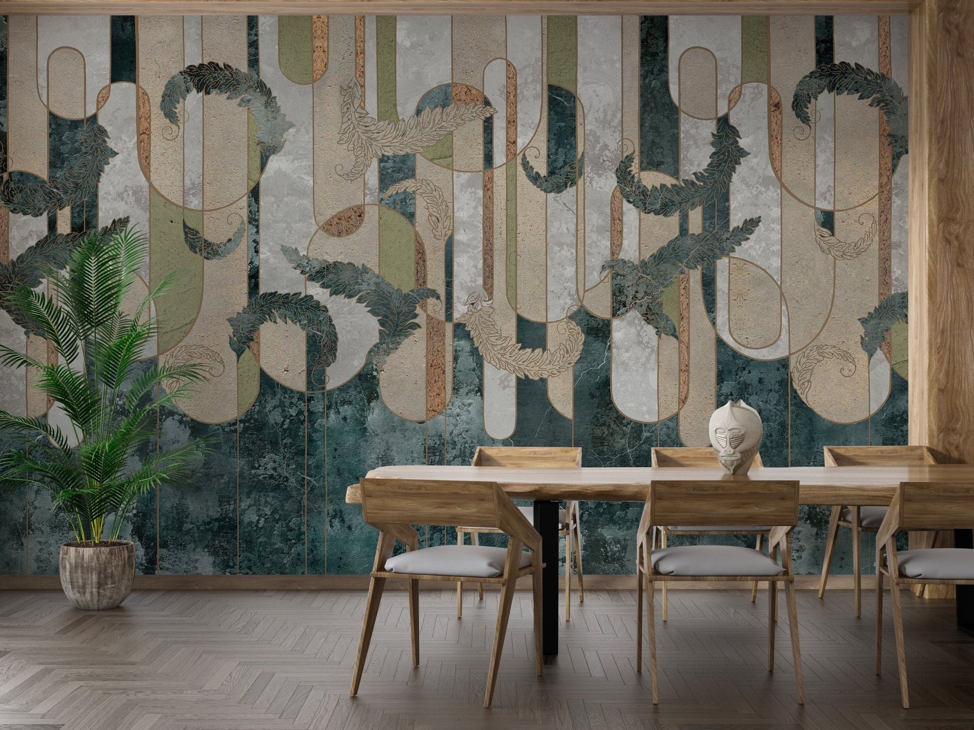 Abstract green geometry wallpaper A885