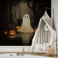Black cat and ghost design wall mural GD4059
