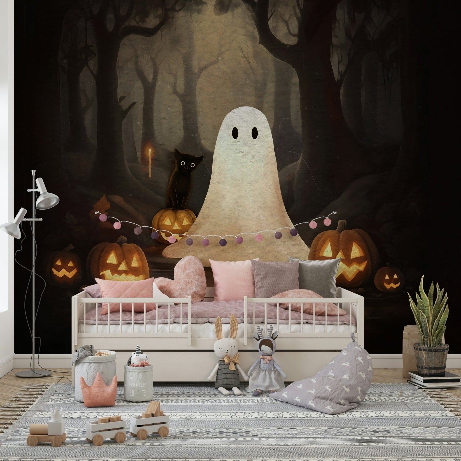 Black cat and ghost wall decor mural GD4059


