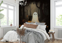 The Ghost and Black Cat Wall Mural on a feature wall. GD4059
