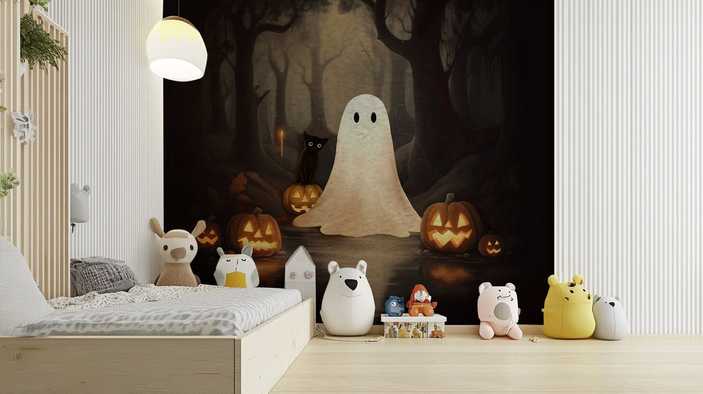 Black cat and ghost mural wallpaper GD4059

