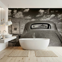 A contemplative gentle design wallpaper mural for a feature wall.