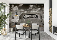 A beautiful subtle distressed wallpaper mural with an aged, rustic texture.