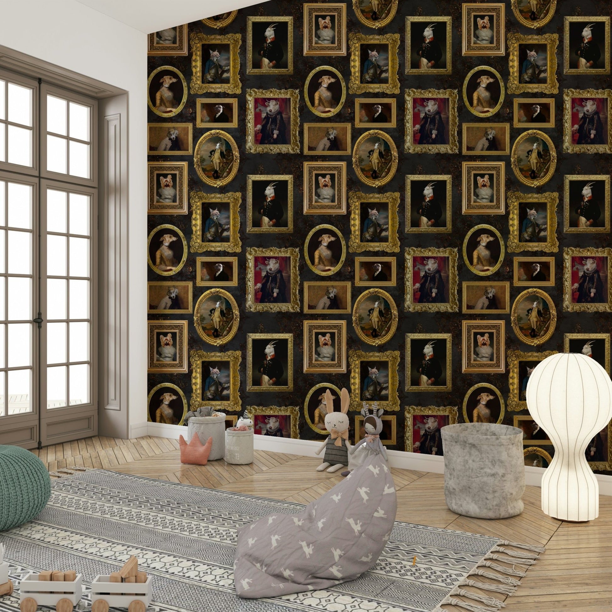 Reminiscent of classic portraiture with an opulent twist.

