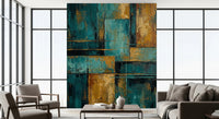 Peel and stick abstract art wallpaper panels