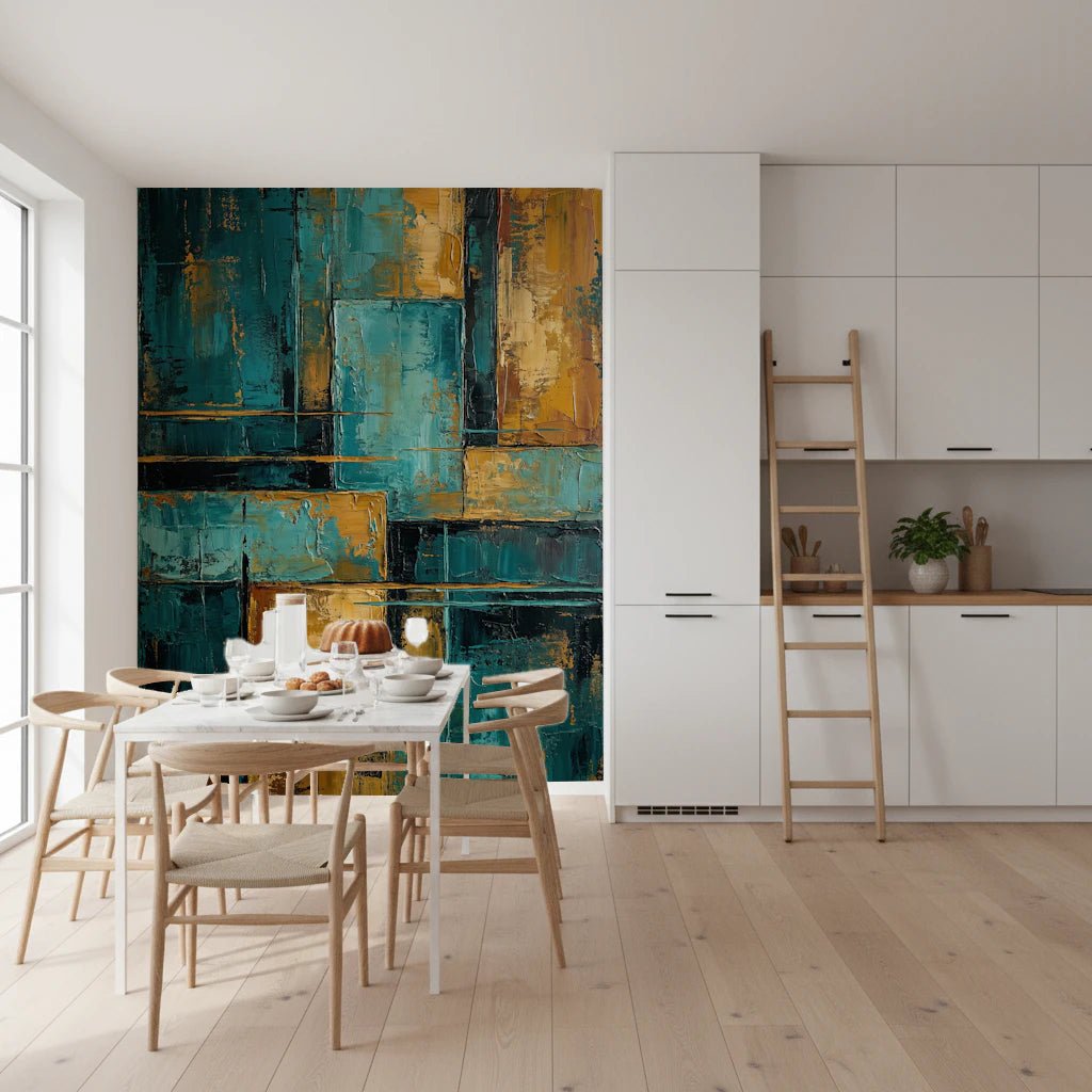 Luxury gold leaf effect geometric wall mural